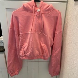 Hot pink Alo crop sweatshirt
